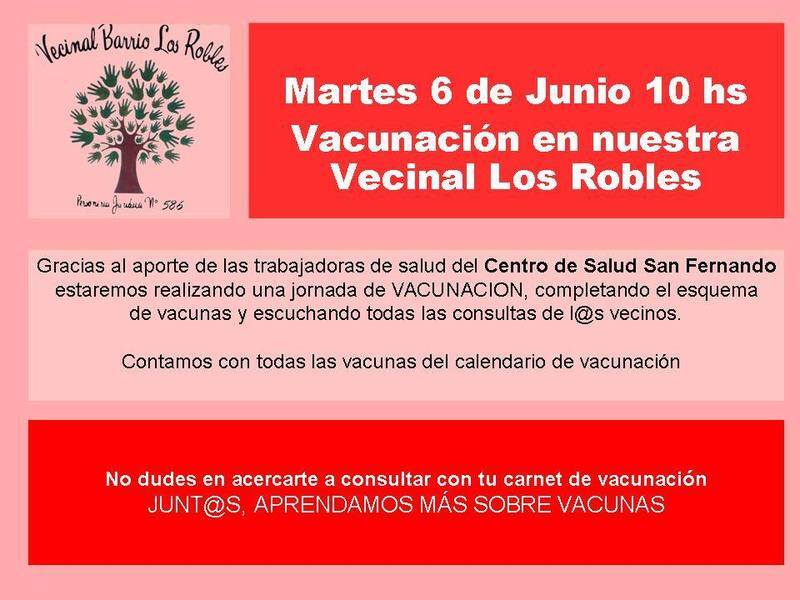 Jornada de vacunaci&oacute;n en Los Robles