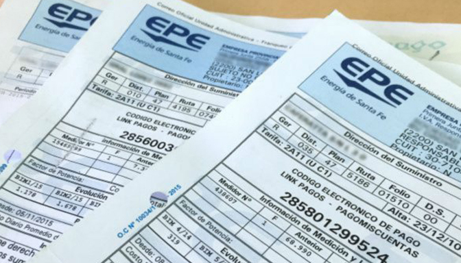 Las boletas de la E.P.E habían llegado con importantes aumentos