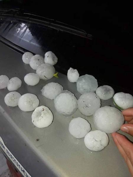 Granizo en la región