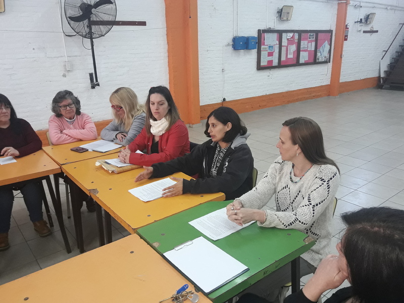 La conferencia de prensa en la Vecinal de Barrio Centro