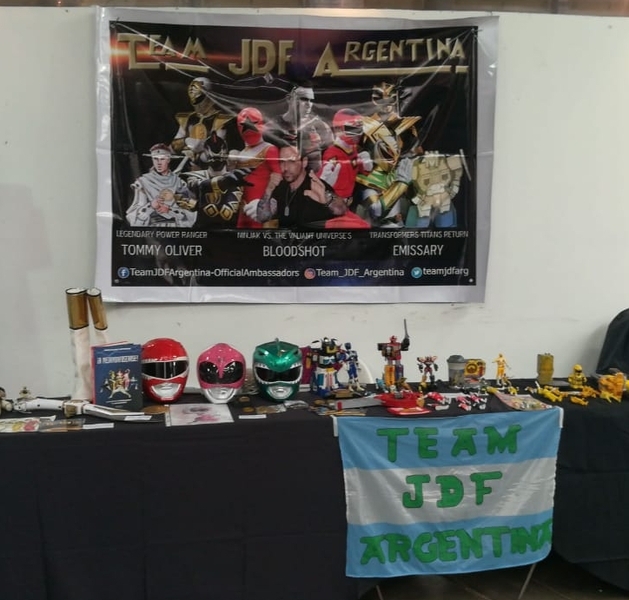 El stand con fanáticos de la ciudad