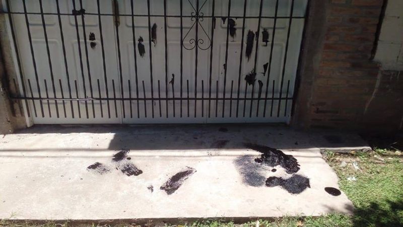 Asi quedó el frente de la vivienda