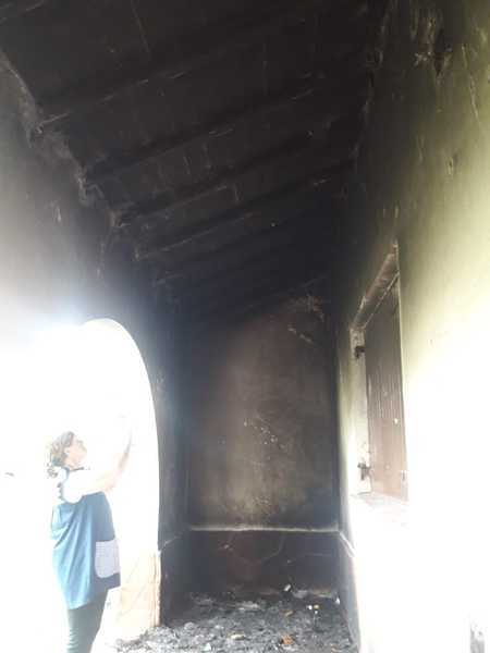 Así quedó el sitio incendiado