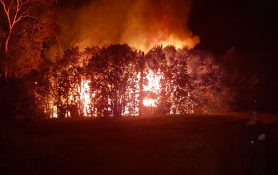 el incendio desatado en unas caba&ntilde;as