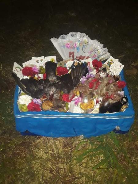 Una de las cajas encontradas Una de las cajas encontradas