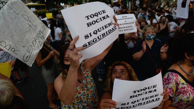 La protesta en el centro rosarino