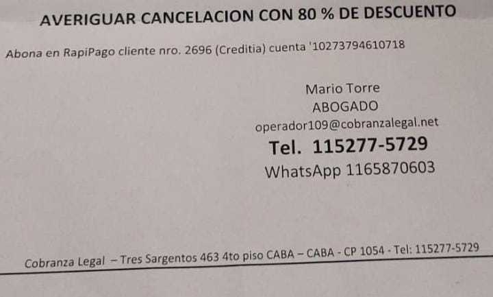 La notificaci&oacute;n recibida