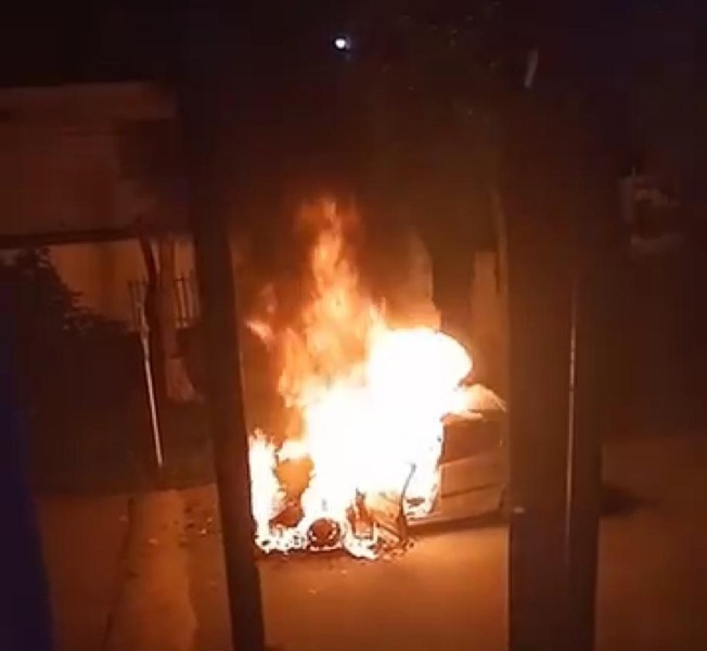 El auto siniestrado