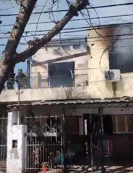 La vivienda incendiada