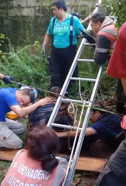 El momento del rescate El momento del rescate