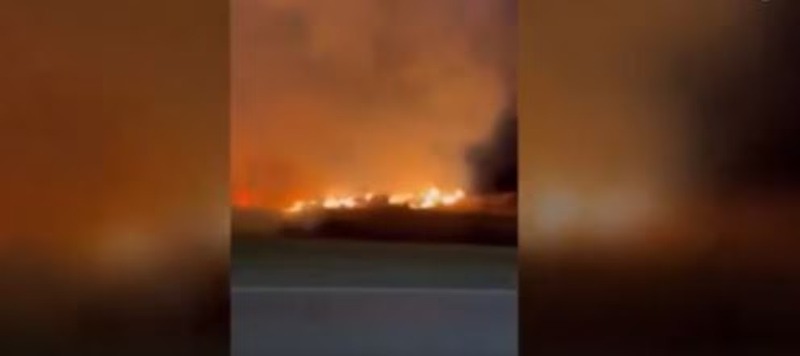 Fuego en la ruta