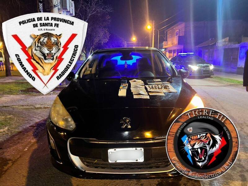 El auto detenido