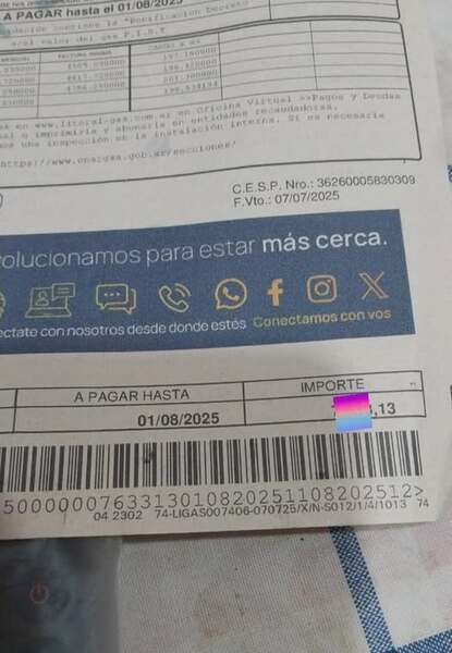 Imagen de Quejas por la fecha del primer vencimiento de la boleta del gas