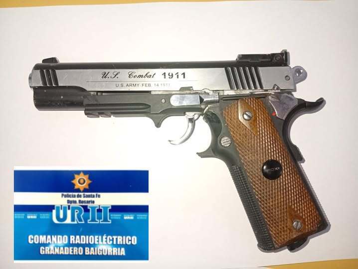 El arma secuestrada