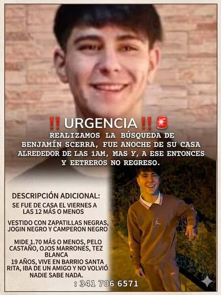 El joven desaparecido